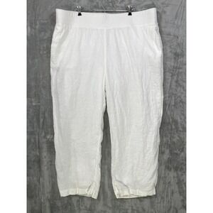 Soft Surroundings Women's Plus Size 2X 100% Linen White Pull On Pants Lined